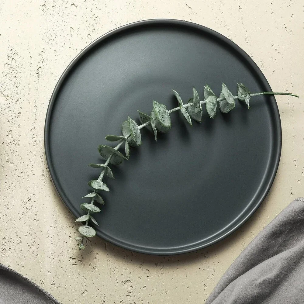 NEW Stone Lain Stoneware Round salad plates replacement Dinnerware Gray Celina C
